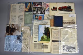 A Collection of Various Printed Ephemera relating to Railways and Shipping Etc