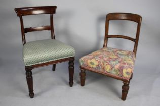 A Mahogany Framed Chair With Bar Back and Turned Supports Together with an Oak Framed Example