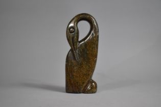 A Carved and Polished Stone Study of a Seabird, 17.5cms High