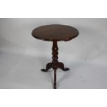 A Mahogany Circular Topped Tripod Table, 54cms Diameter
