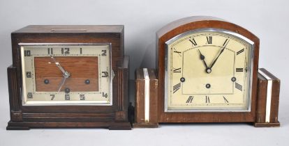 Two Art Deco Westminster Chime Mantel Clocks, Untested
