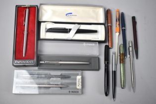 A Collection of Various Late 20th Century Pens and Ballpoints to include Parker, Paper-mate, Cross
