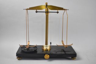 A Vintage Scientific Pan Scale on Rectangular Plinth Base, 35cms Wide