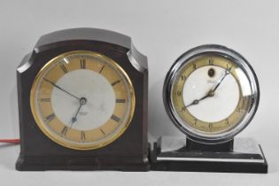 Two Bakelite Art Deco Clocks with Electric Movements, Untested