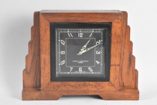 An Art Deco Mantel Clock by S Smith and Sons, 25cms Wide, Working