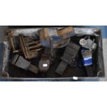 A Vintage Aluminium Bits Tray Containing Various Vices Etc