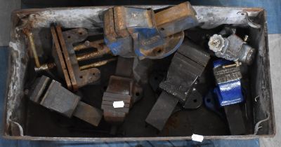 A Vintage Aluminium Bits Tray Containing Various Vices Etc