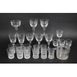 A Collection of Various Cut Glassware to include Set of Five Royal Brierley Wines, Tumblers,