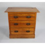 An Edwardian Three Drawer Bedroom Chest, 84cms Wide