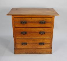 An Edwardian Three Drawer Bedroom Chest, 84cms Wide