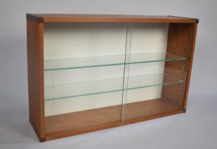 A Mid 20th Century Glazed Display Cabinet with Sliding Doors and Two Inner Glass Shelves, 81cms Wide