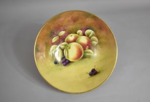 A Coalport Hand Painted Bowl Raised on Three Gilt Feet, Still Life Fruit, Signed B Higham, 26.5x10cm