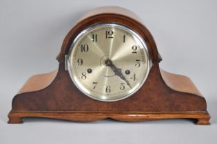 A Mid 20th Century Walnut and Burr Mantel Clock, 41cms Wide