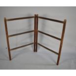 A Vintage Two Section Clothes Airer, Each Panel 68cms Wide