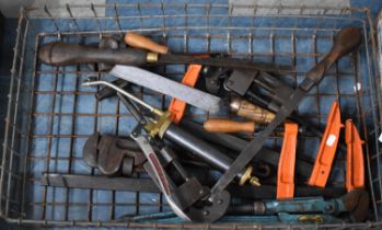 A Vintage Wire Tray Containing Various Tools