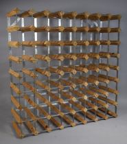 A Wooden and Metal Bottle Rack, 81cms Wide by 51cms High