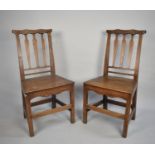 A Pair of 19th Century Chairs on Square Supports and Bar Backs