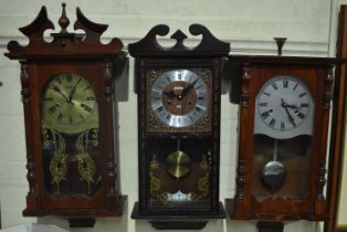 Three 20th Century Mahogany Framed Wall Clocks to include Maxim 31 Day and Talisman 8 Day