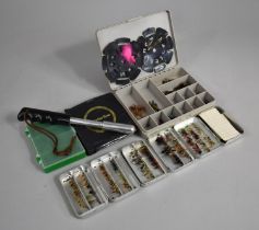 A Collection of Various Angling Sundries to include Hook and Fly Boxes, Complete with Flies,