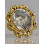 A Victorian Yellow Metal Swivel Cameo Mourning Brooch/Pendant with Classical Cameo Turning to Reveal