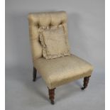 An Edwardian Button Upholstered Ladies Nursing Chair
