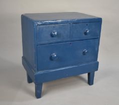 A Late 19th Century Small Chest of Two Short and One Long Drawers, 74cms Wide