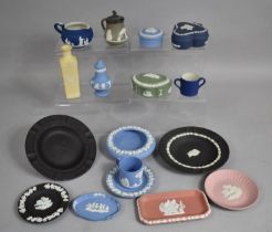 A Collection of Various Jasperware to include Vase, Dishes, Coffee Can and Saucer Etc