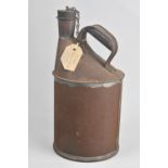 A Vintage British Rail Metal Oil Can with Wooden Stopper, 28cms High