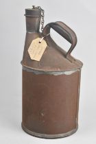 A Vintage British Rail Metal Oil Can with Wooden Stopper, 28cms High