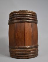 A Mid 20th Century Cylindrical Stick Stand in Wood and Stripped Bark, 23cms Diameter and 33cms High