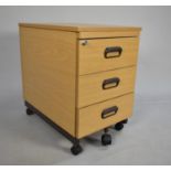 A Modern Office Three Drawer Stationery Cabinet on Castors, 41cms Wide