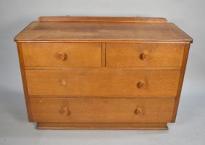 A Mid 20th Century Oak Galleried Bedroom Chest of Two Short and Two Long Drawers, 107cms Wide