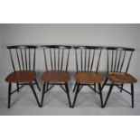 A Set of Four 1970's Spindle Back Dining Chairs
