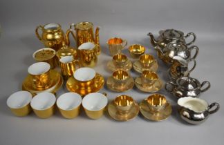 A Collection of Various Gilt Lustre and Other Tea and Coffee Wares To Comprise Jersey Pottery Coffee