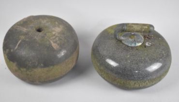 A Pair of Scottish Granite Curling Stones, One with Handle