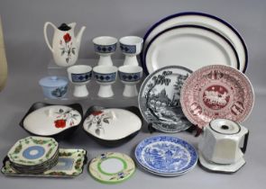 A Collection of Various Ceramics To Comprise Midwinter Rose Decorated Coffee Pot and Two Tureens,