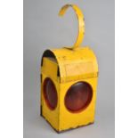 A Mid 20th Century Yellow Painted Road Lamp