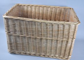 A Modern Rectangular Wicker Log Basket, 62cms by 43cms by 38cms High