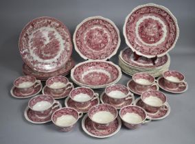 A Masons 'Vista' Pattern Tea Set to Comprise Ten Cups, Nine Saucers, Nine large Plates, One