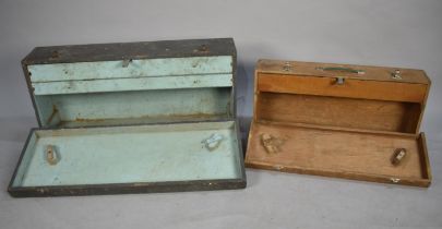 Two Vintage Carpenter's Tool Boxes with Fitted Interiors, 84cms and 67cms Wide