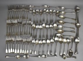 A Large Collection of Various Silver Plated Cutlery to include Forks, Spoons and Serving Spoons Etc