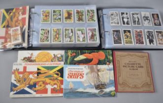 A Collection of Various Tea Card Albums, Cigarette Cards, Ring Binders Containing Both