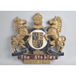 A Cold Painted Bronze Coat of Arms for Camden Town Stables Market, 30cms Wide and 28cms High