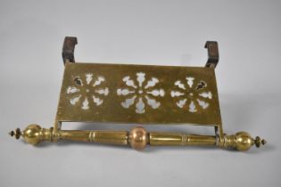 A Victorian Pierced Brass Range Trivet, 43cms Wide