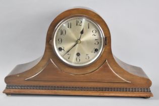 A Mid 20th Century Westminster Chime Napoleon Hat Mantel Clock, Hinge to Glass Door Requires