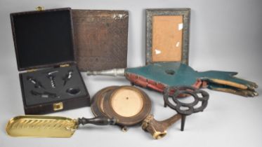 A Collection of Various Sundries to include Bellows, Kettle Trivet, Corkscrew Set, Photoframes Etc