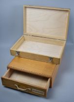 A Single Drawer Stationery Box Together with a Wooden box