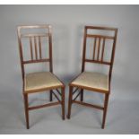 A Pair of Edwardian Mahogany Framed Bedroom Chairs