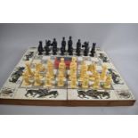 A Mid/Late 20th Century Folding Chess and Bagatelle Board Containing Plastic Chess Pieces and