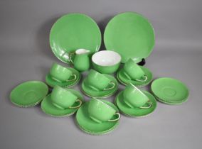 An Early 20th Century Green and Gilt Trim Pattern Tea Set (No s156) to Comprise Eight Side Plates